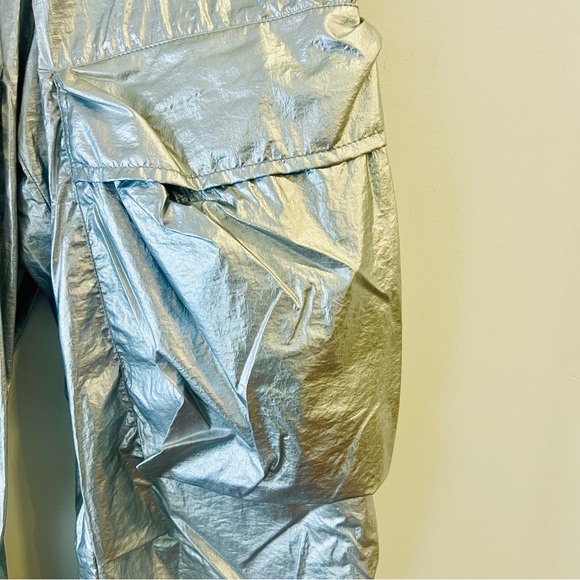 Zara | Metallic Silver Parachute Cargo Pants - Picture 4 of 13